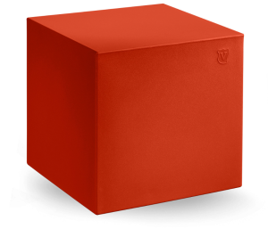 Pufa Cube 40x40 cm koralowa CRL - Lyxo Design