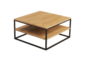 Stolik kawowy metalowo-drewniany 80/80