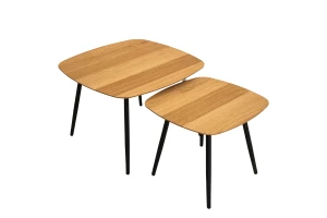 Zestaw stolików dębowych drewnianych Geometric 91