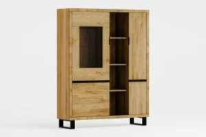 Witryna drewniana dębowa Mono LOFT 07