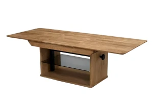 Rozkładana ława z regulacją wysokości i ze szklaną półką