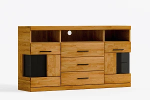 Komoda dębowa 150 cm z 3 szufladami Raro 15