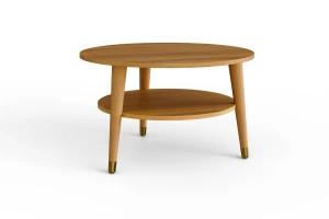 Okrągły stolik kawowy Jora 51 z drewna dębowego