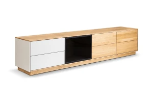Szeroka dębowa szafka RTV 240 cm Symfonia 46