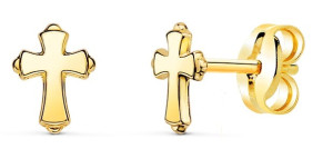 Orféva Boucles d'oreilles Croix (or jaune)