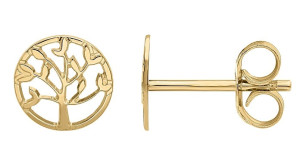 Orféva Boucles d'oreilles Arbre de Vie ajouré en or jaune 9K