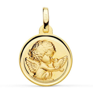 Orféva Médaille Ange à l'oiseau Or Jaune 9K