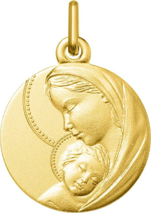 Orféva Médaille Vierge à l'Enfant adoration (Or Jaune)