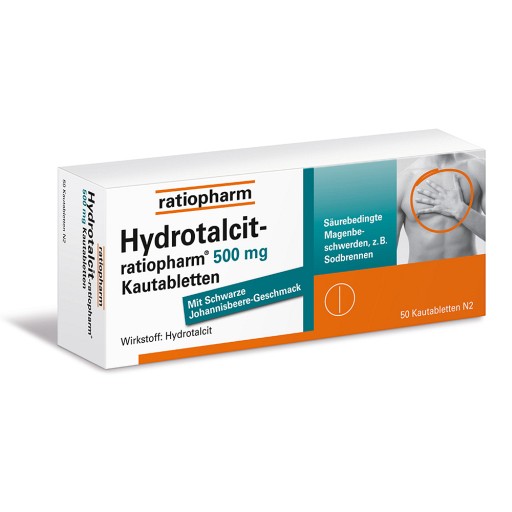 HYDROTALCIT-ratiopharm 500 mg Kautabletten 50 St