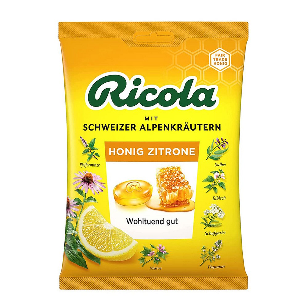 RICOLA Honig Zitrone Bonbons mit Zucker, Beutel 75 g