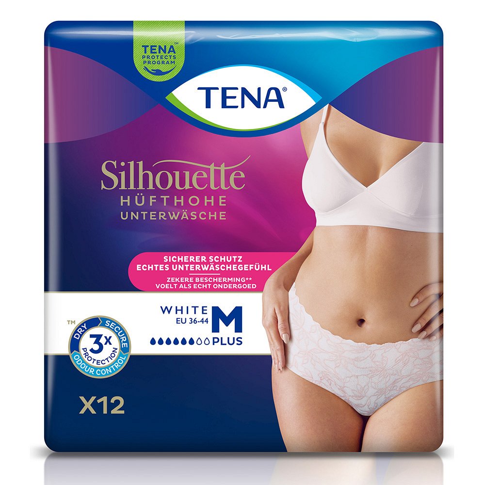 TENA SILHOUETTE plus M white Inkontinenz Pants 12 St