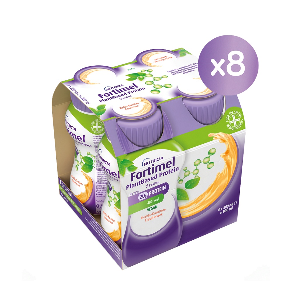 FORTIMEL PlantBased Protein 2 kcal Kürbis-Karotte 8X4X200 ml