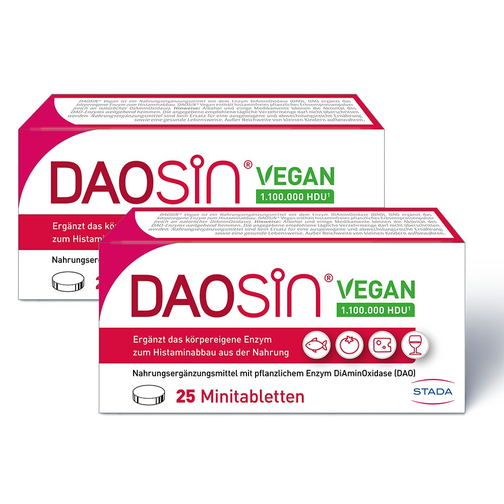 DAOSiN® Vegan Tabletten bei Histaminunverträglichkeit - 2x20St. 2X25 St