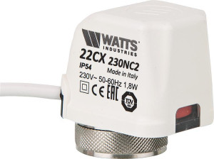 Watts Stellantrieb 230 V NC Anschluss M30×1,5 Kabellänge 1 m 22CX230NC2