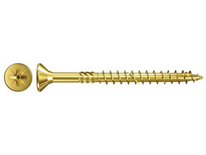 Fischer Spanplattenschrauben Power-Fast, 6,0x160, Senkkopf, gelbverzinkt, Teilgewinde Kreuzschlitz PZ, 653380, VPE 100 Stück