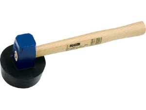Sieger-plattenlegerhammer, 1500 g, rund, anvulkanisert, Holz-/Rinkeil, Esche-Stiel 38 cm