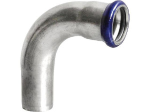 Pressfitting Edelstahl Bogen 90Gr DN15 mit einseitigem Einschiebende M-Kontur