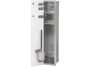 Wc-wandcontainer Flat 2 schwarze Glastüren BxH: 180x825 mm Anschlag links