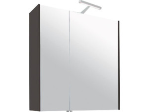 Spiegelschrank mit Beleuchtung anthrazit matt 2 Türen 700x750x188mm