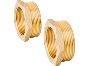 Anschluss-stücke mit Innengewinde 2 Stck. flachdichtend 1 1/2'' passend für Verteileranschluss 2''
