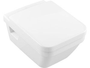 Villeroy & Boch Architectura Wand-Tiefspül-WC, eckig, spülrandlos, mit Softclose-Sitz, weiß, Wassersparsystem
