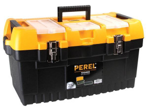 Perel Werkzeugkoffer OM22M, Metallschlösser, 22", herausnehmbares Fach, seitliche Handgriffe, robust