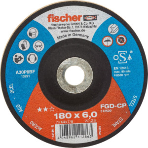 Fischer FGD-CP Carbon Schruppscheibe 180x6,0mm 22,23mm gekröpft für Stahl VPE 1 Stück