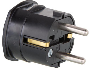 Schutzkontakt-winkelstecker 2-polig - schwarz 16A - 250V