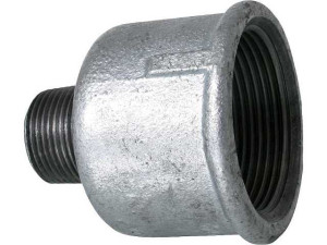 Tempergussfitting verzinkt Muffennippel reduziert DN20 (3/4")xDN15 (1/2") IGxAG