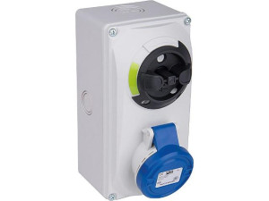Cee-wandsteckdose 16A, 230V Abschaltbar mit Verriegelung IP44, Schraubanschluss