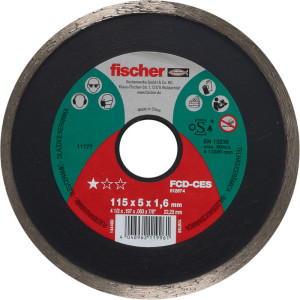 Fischer FCD-CES Diamanttrennscheibe 115mm 1,6mm 22,23mm geschlossen flach VPE 1 Stück