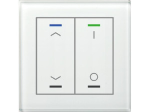Glastaster II Light 2-fach, RGBW, mit Temperatursensor, Weiß, Jalousie_Schalten