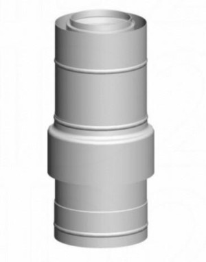 Wolf 2651663 Zuluftstutzen DN80/125 Luft-/Abgasrohr, Edelstahl/PP, L:250mm