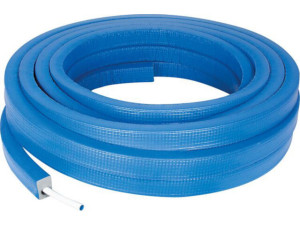 Uponor Uni Pipe PLUS weiß vorgedämmt DHS26, d20mm x 2,25mm, blau, Länge 25m