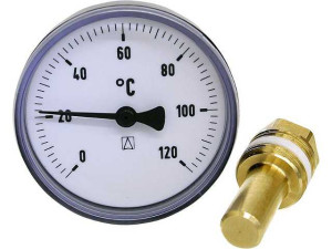 Afriso Bimetall-Zeigerthermometer 0-120°C, Durchmesser 63mm, Kunststoffgehäuse