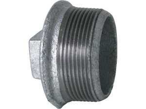 Tempergussfitting verzinkt Stopfen Vierkant mit Rand DN25 (1") AG