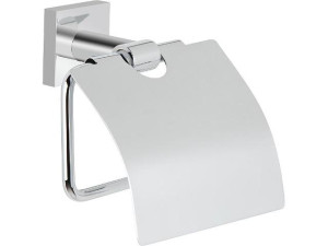 Wc-papierhalter Elean mit Deckel, Messing verchromt, inkl. Befestigung