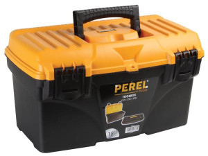 Perel OM18 Werkzeugkoffer 18", mit abnehmbarem Ablagefach, robust und kompakt, 43,2x25x23,8 cm