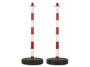 Kunststoffpfosten für Absperrkette rot/weiß 2 tlg. SCP90