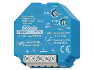 Universal-dimmschalter ohne N-Anschluss für LED Eltako, EUD61NPL-230V