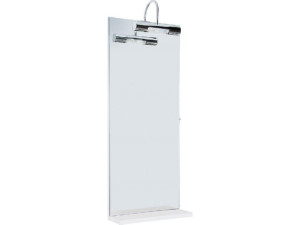 Spiegel mit Beleuchtung + Ablage anthrazit Hgl., 350x900mm 350x900mm