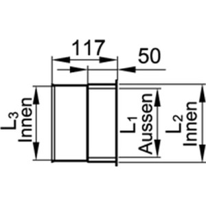 Viessmann Wandfutter doppelt 130 auf 130mm 9565510