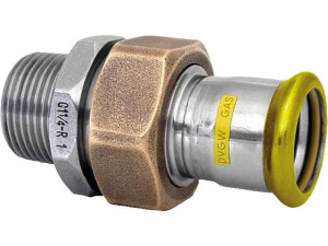 Gas Pressfitting Edelstahl Durchgangsverschraubung AG flachdichtend 54x2 M-Kontur