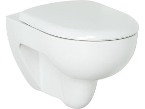 Combipack Geberit Renova Wand- Tiefspül-WC, weiß, spülrandlos WC-Sitz Softclose, QuickRelease