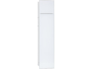 Wc-wandcontainer, innen weiß, 2 weiße Glastüren, 2 Leerfächer, BxH:180x825mm, Anschlag rechts