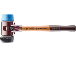 Simplex-schonhammer Halder mit TE-Gehäuse und Holzstiel, Gummikomposition mit Standfuß/TPE-soft, d 60 mm