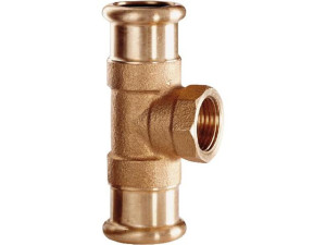 Pressfitting Rotguß T-Stück IG-Abgang 28x3/4''x28 mm M-Kontur