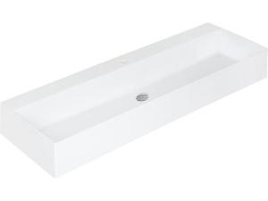 Waschtisch Elayla mit Hahnloch aus Keramik, weiß, 1220x130x450mm