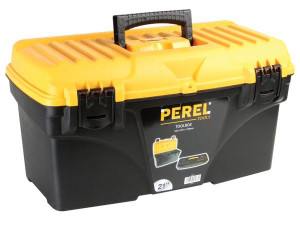 Perel Profi Werkzeugkoffer OM21, herausnehmbares Ablagefach, 535 x 275 x 280mm, robustes Design