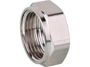 Heimeier 0121-02.011 Verschraubungsmutter für Schraubnippel, Messing vernickelt für Nippel DN15 (1/2")